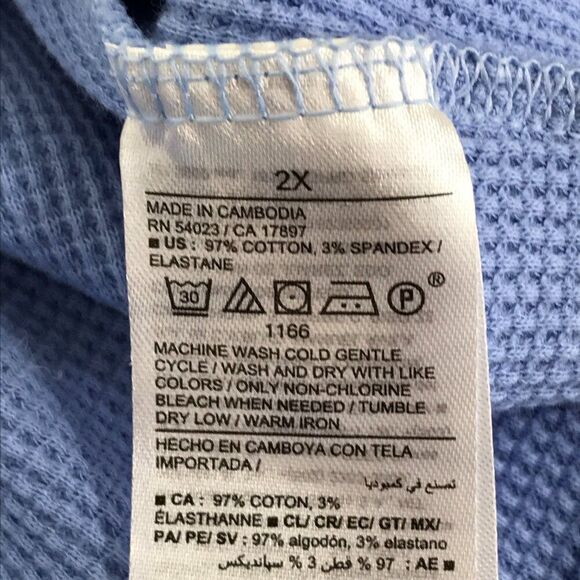 NEW Old Navy Waffle Lounge Short Sleeve Top Women's Plus Size 2X Blue Cropped - Picture 9 of 9